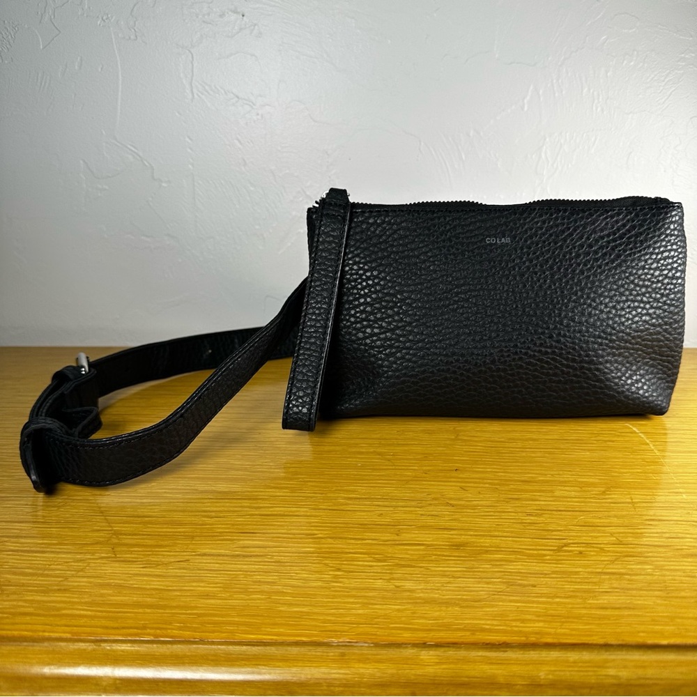 Co-lab Bags Belt Bag Fanny Pack Black Vegan Pebble Leather Small
